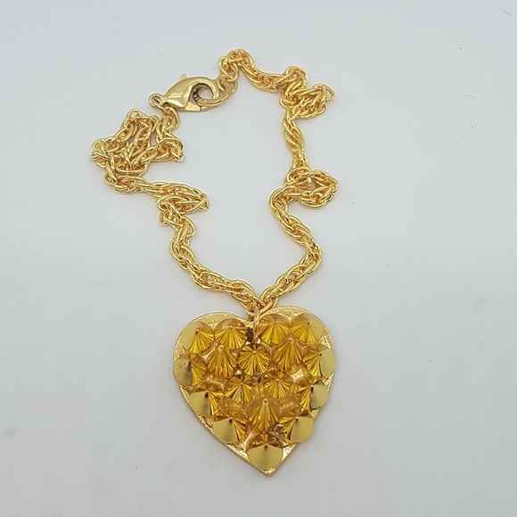 GASOLINE GLAMOUR Jewelry - Gold spike heart necklace gold rope chain new GASOLINE GLAMOUR Jewelry - Gold spike heart necklace gold rope chain new